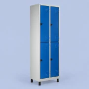 Roupeiro de Aço 4 Portas Grandes Cinza e Azul - imagem 1
